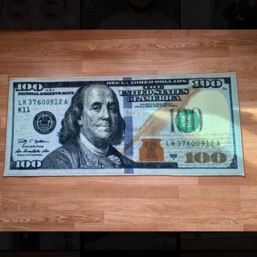 100 Dollar Bill Rug